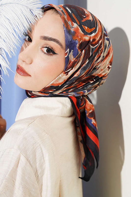 سارمال ديزين أناقة وشاح أسود أزرق