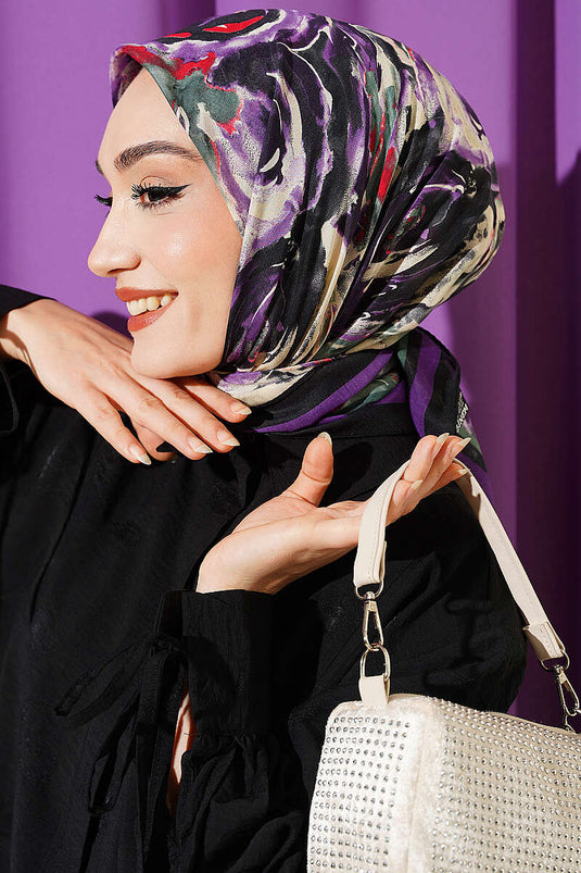 سارمال ديزين أناقة وشاح أسود بنفسجي