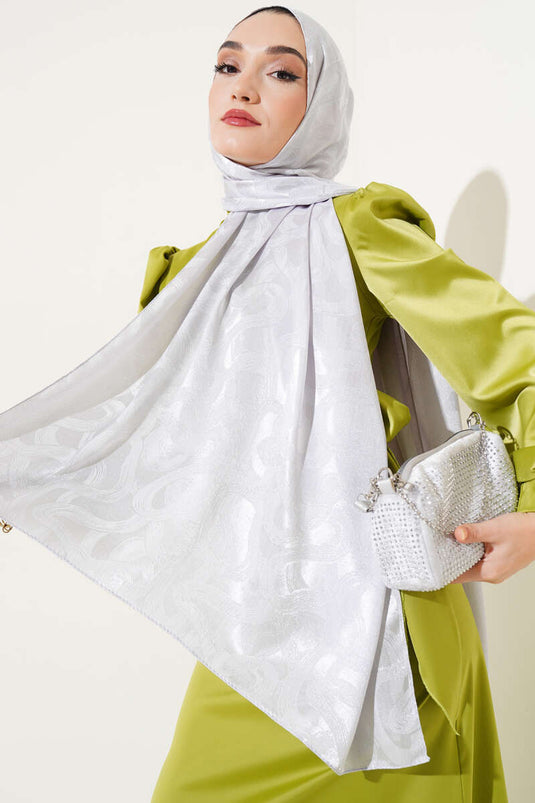 Melisa-Schal mit Spiralmuster-Jacquard, Hellgrau -45