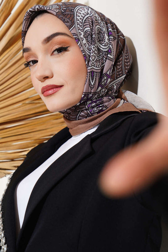 Sarmal Motif Bambu Eşarp Hardal