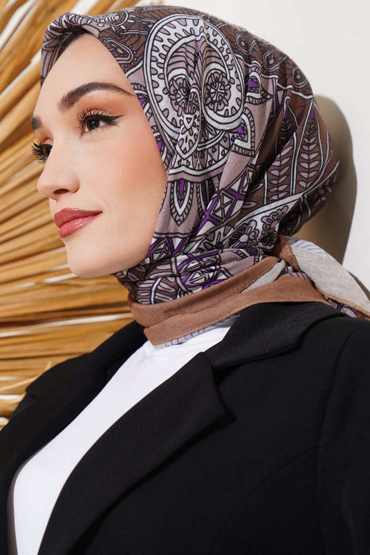 Sarmal Motif Bambu Eşarp Hardal