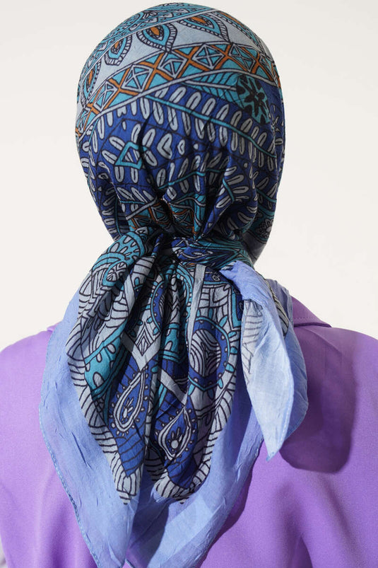 Sarmal Motif Bambu Eşarp Lila