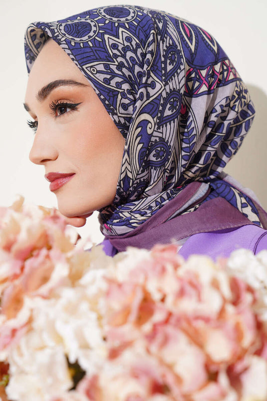 Spiral Motif Bamboo Scarf Magenta