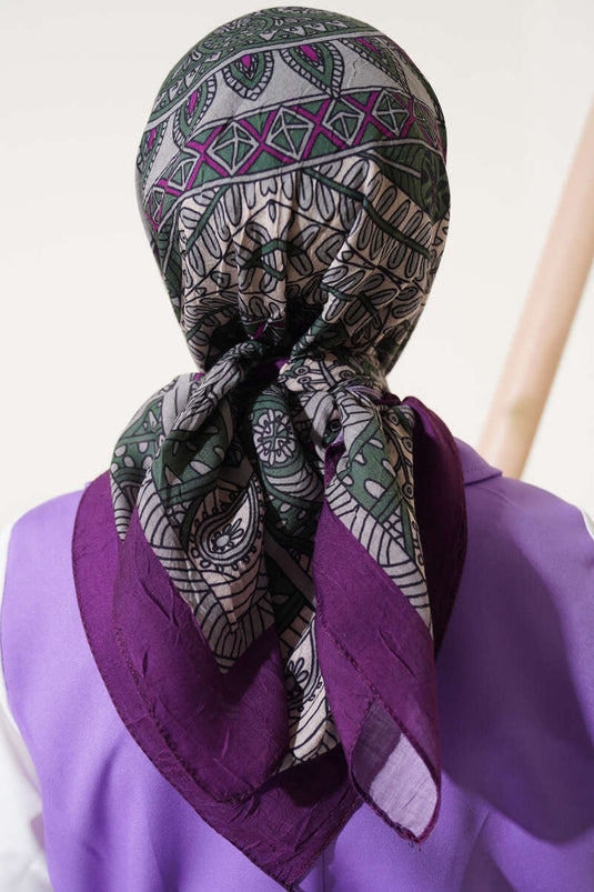 Bambusschal mit Spiralmotiv, Pflaume