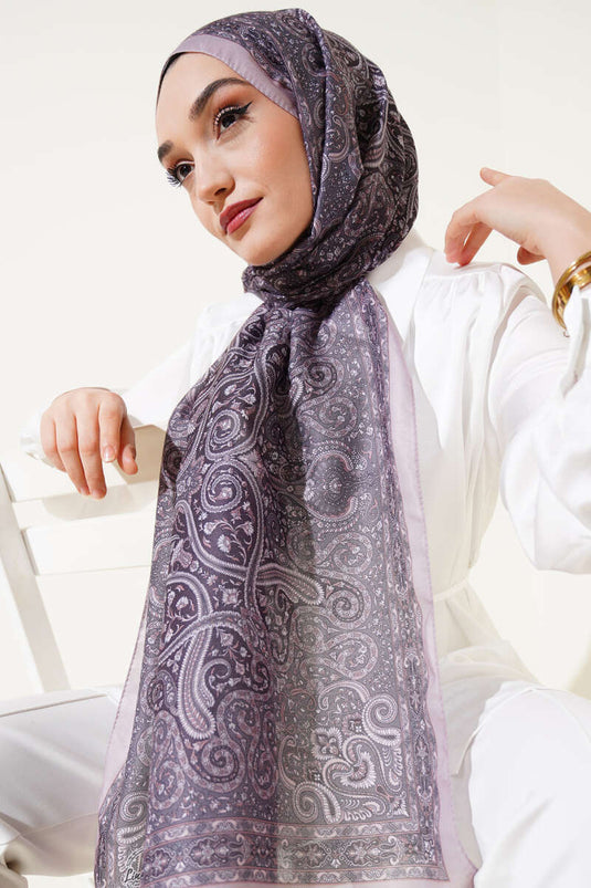 Châle à motif rétro en spirale, café au lait