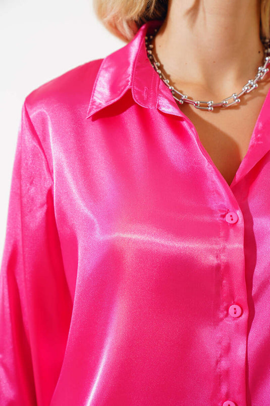Satin Shirt Fuchsia