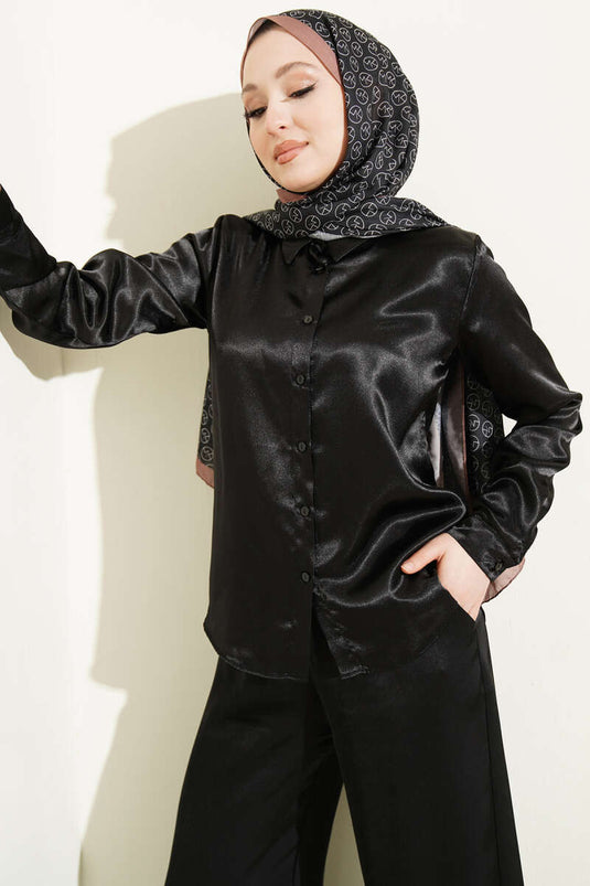 Satin Shirt Black
