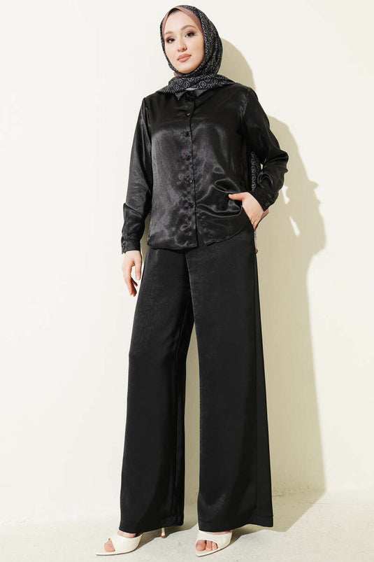 Satin Shirt Black