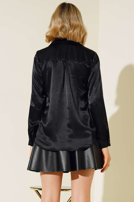 Satin Shirt Black