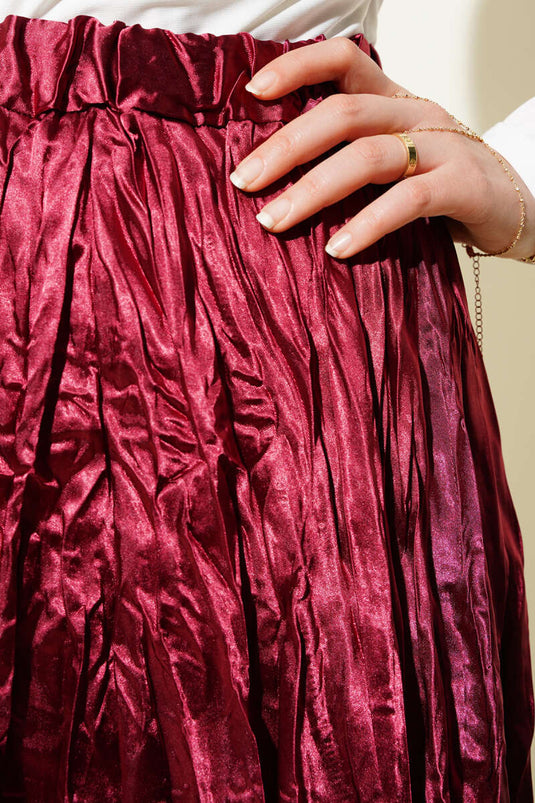 Satin Crinkle Rock Burgund