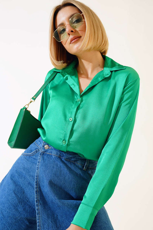 Satin Long Sleeve Shirt Benetton