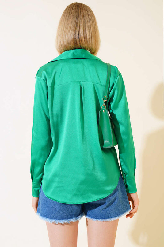 Satin Long Sleeve Shirt Benetton