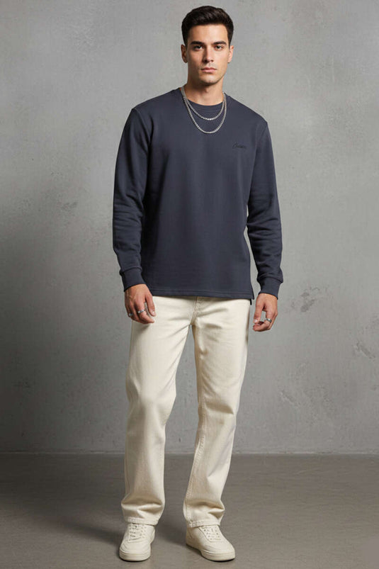 Sweat-shirt homme à col vélo Scuba anthracite