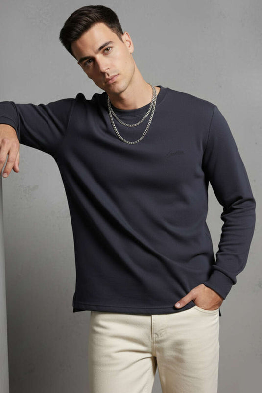 Sweat-shirt homme à col vélo Scuba anthracite