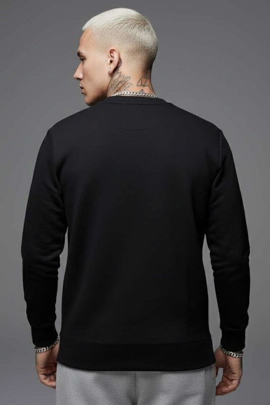 سويت شيرت رجالي برقبة دراجة غطس أسود