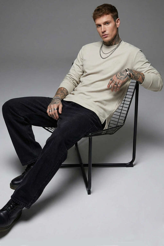 Taucherkragen Herren Pullover Stein