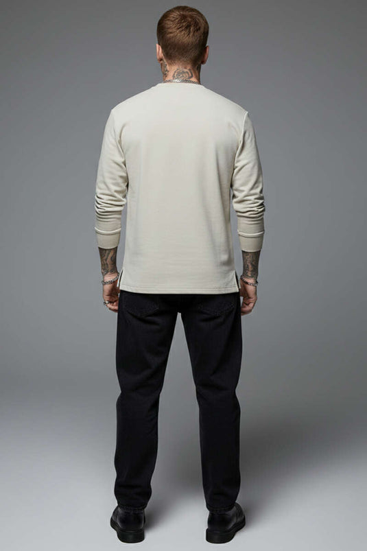 Taucherkragen Herren Pullover Stein