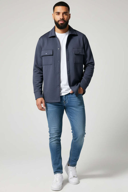 Chemise homme Scuba à boutons-pression anthracite