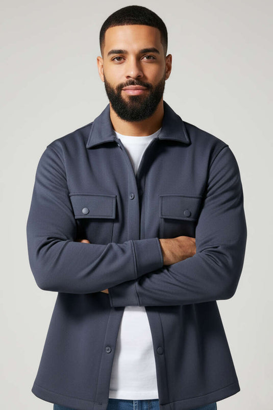 Chemise homme Scuba à boutons-pression anthracite