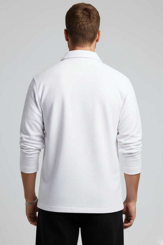 Chemise homme blanche à boutons-pression de plongée
