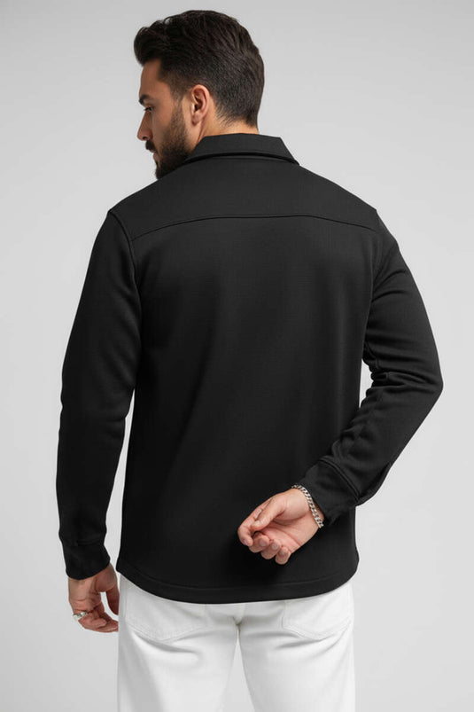 Chemise homme noire à boutons-pression Scuba