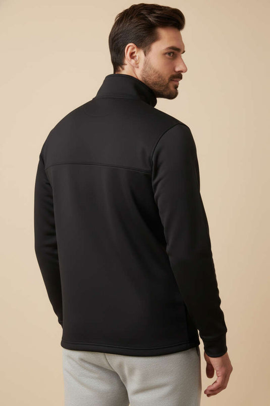 سويت شيرت رجالي أسود بسحاب