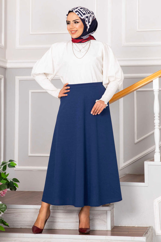 Jupe Hijab Mevlana En Crêpe Scuba Indigo