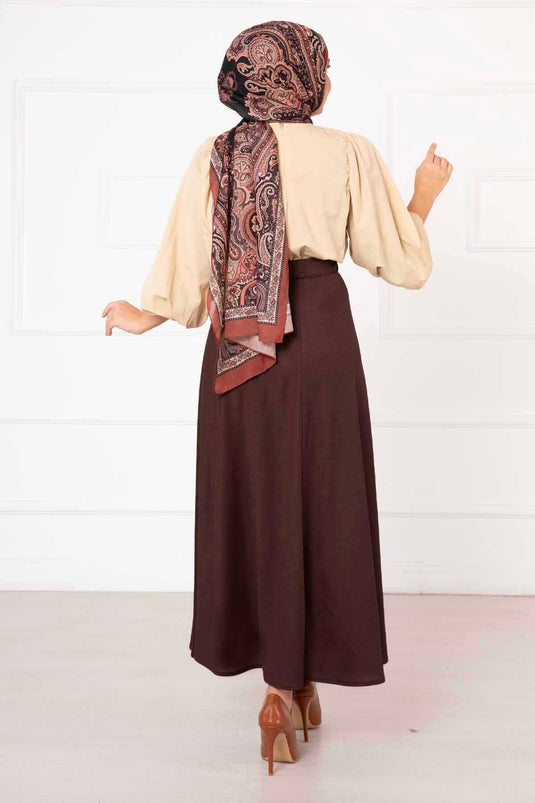 Scuba Mevlana Hijab Skirt Brown