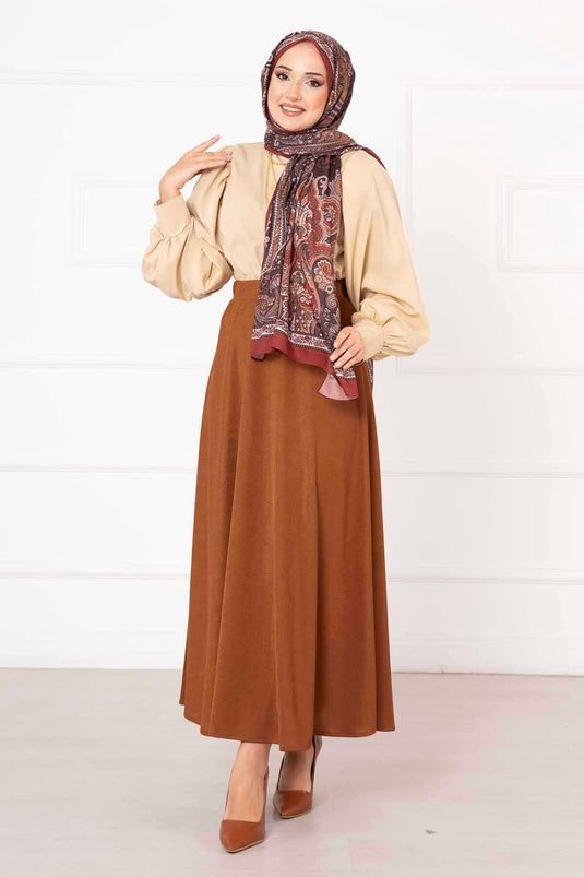 Scuba Mevlana Hijab Skirt Brick