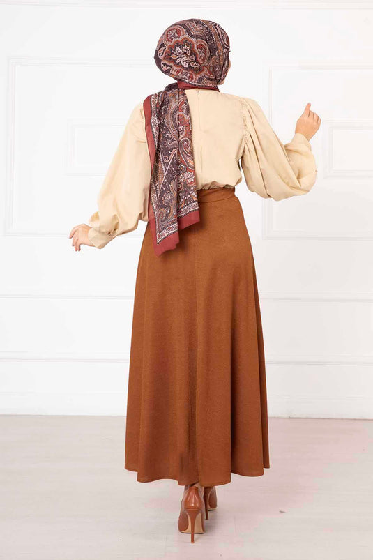 Scuba Mevlana Hijab Skirt Brick