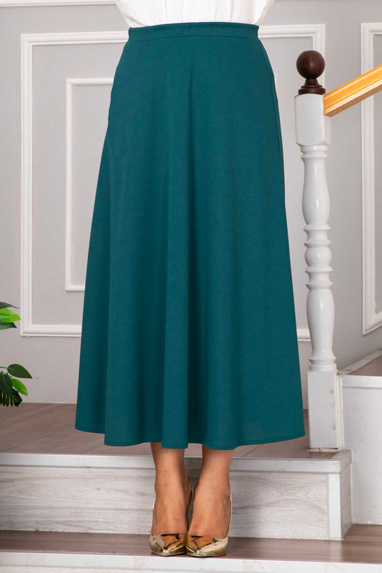 Scuba Krep Mevlana Modest Skirt Petrol