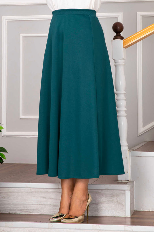 Scuba Krep Mevlana Modest Skirt Petrol