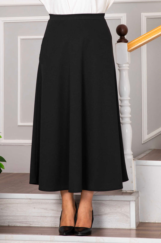 Scuba Crepe Mevlana Hijab Skirt Black