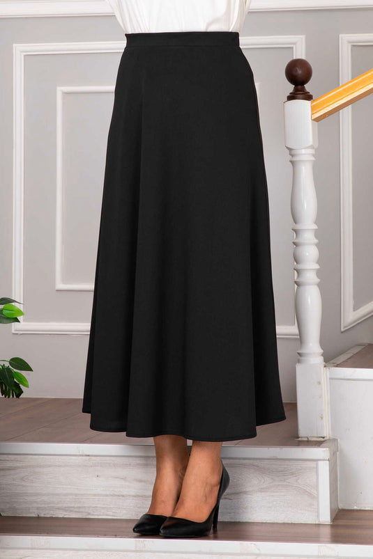 Scuba Crepe Mevlana Hijab Skirt Black