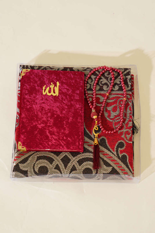 Prayer Rug Set Burgundy