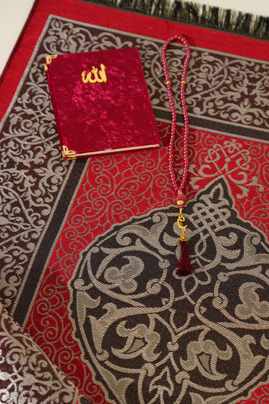 Prayer Rug Set Claret Red