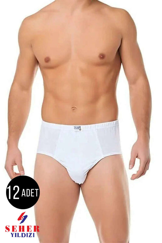 نجمة السحر 12 قطعة سروال داخلي رجالي أبيض