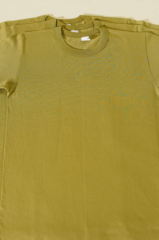 Morning Star Set of 3 Men's Short Sleeve Undershirts New Khaki