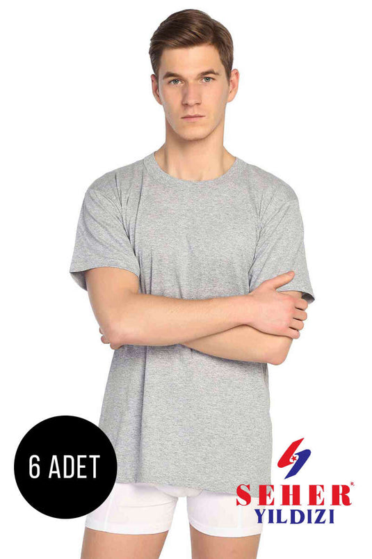 Body en coton peigné gris pour homme Morning Star, lot de 6