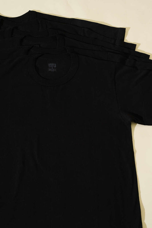 Morning Star 6er-Pack Herren-Bodysuits aus gekämmter Baumwolle, Schwarz