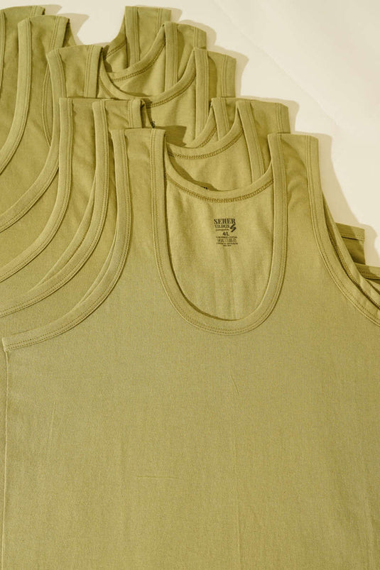 Morning Star 6-Pack Combed Cotton Tank Top New Khaki