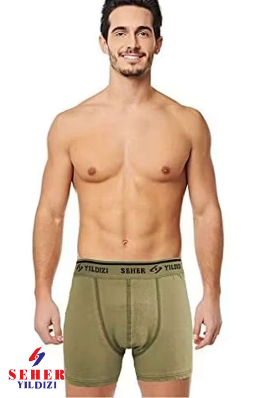 Seher Yıldızı Boxer Homme Élasthanne Nouveau Kaki