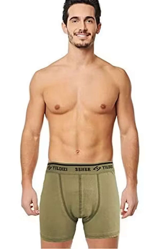 Seher Yıldızı Boxer Homme Élasthanne Nouveau Kaki