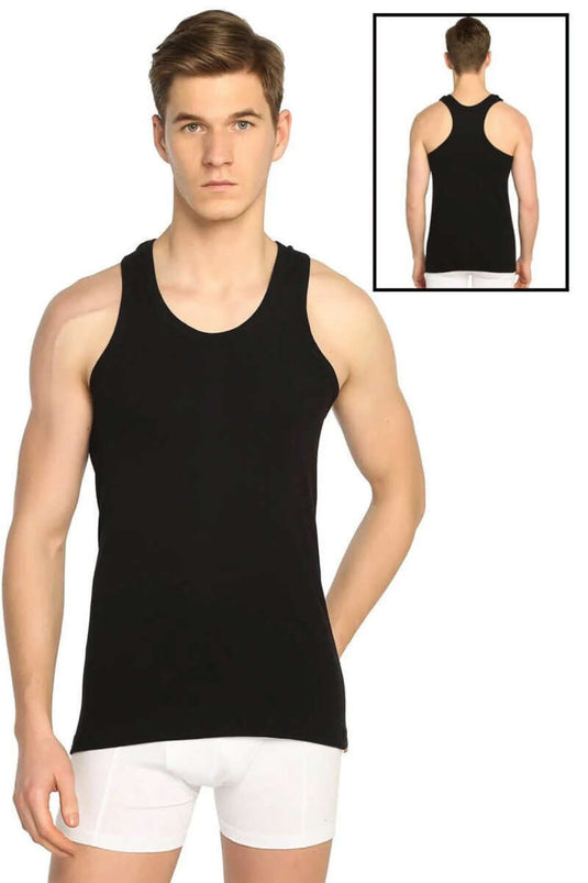 Morning Star Men's Ribbed Sports Undershirt Black