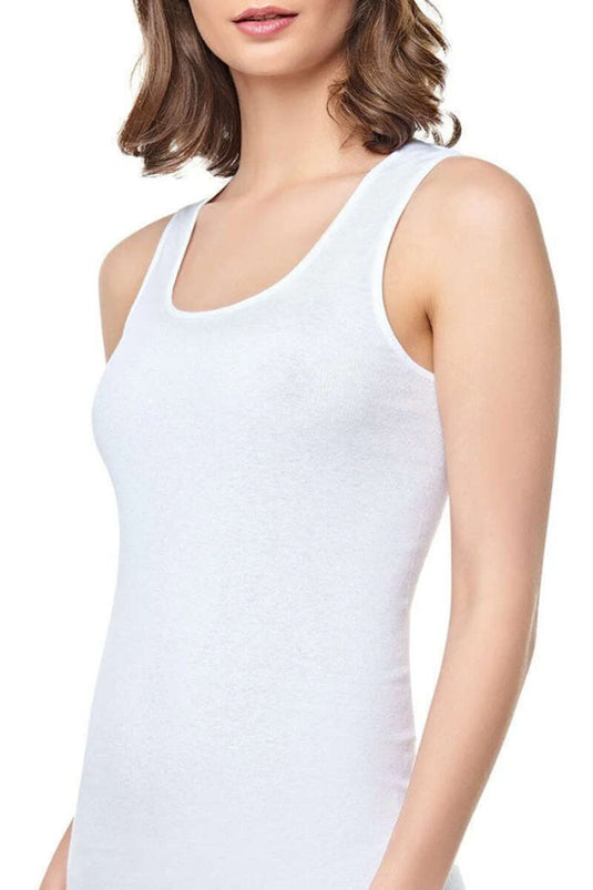 Morning Star Women's 6-Pack Wide-Strapped Undershirts White