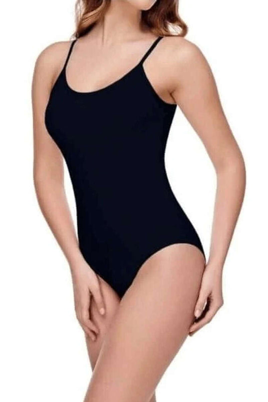 Morning Star Women's String-Strapped Snap-Button Undershirt Black