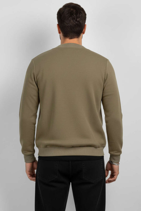 Herren-Strickjacke mit Knopfleiste, Hellgrün (Salbeigrün)