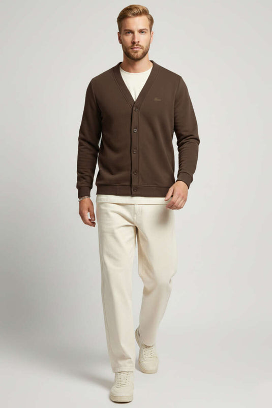 Gilet pour homme à boutons, marron, de Thessalonique.