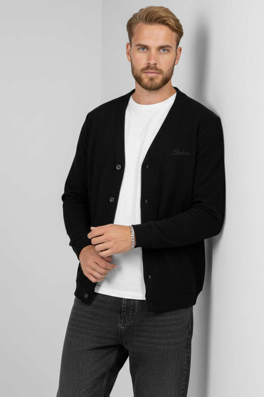 Gilet pour homme à boutons Thessaloniki, noir