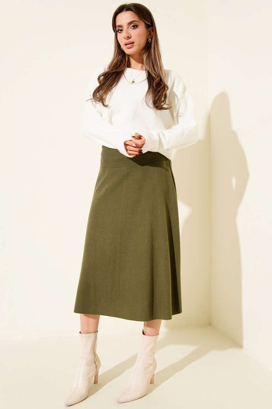 Thessaloniki Midi Skirt Khaki